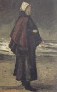 Vincent Van Gogh Fisherman's wife on the Beach (nn04) oil painting on canvas
